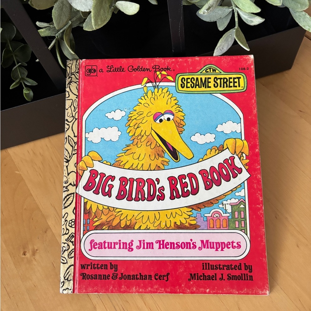 Vintage 1977 SESAME STREET Golden Book ‘Big Bird’s Red Book’ Hardcover
